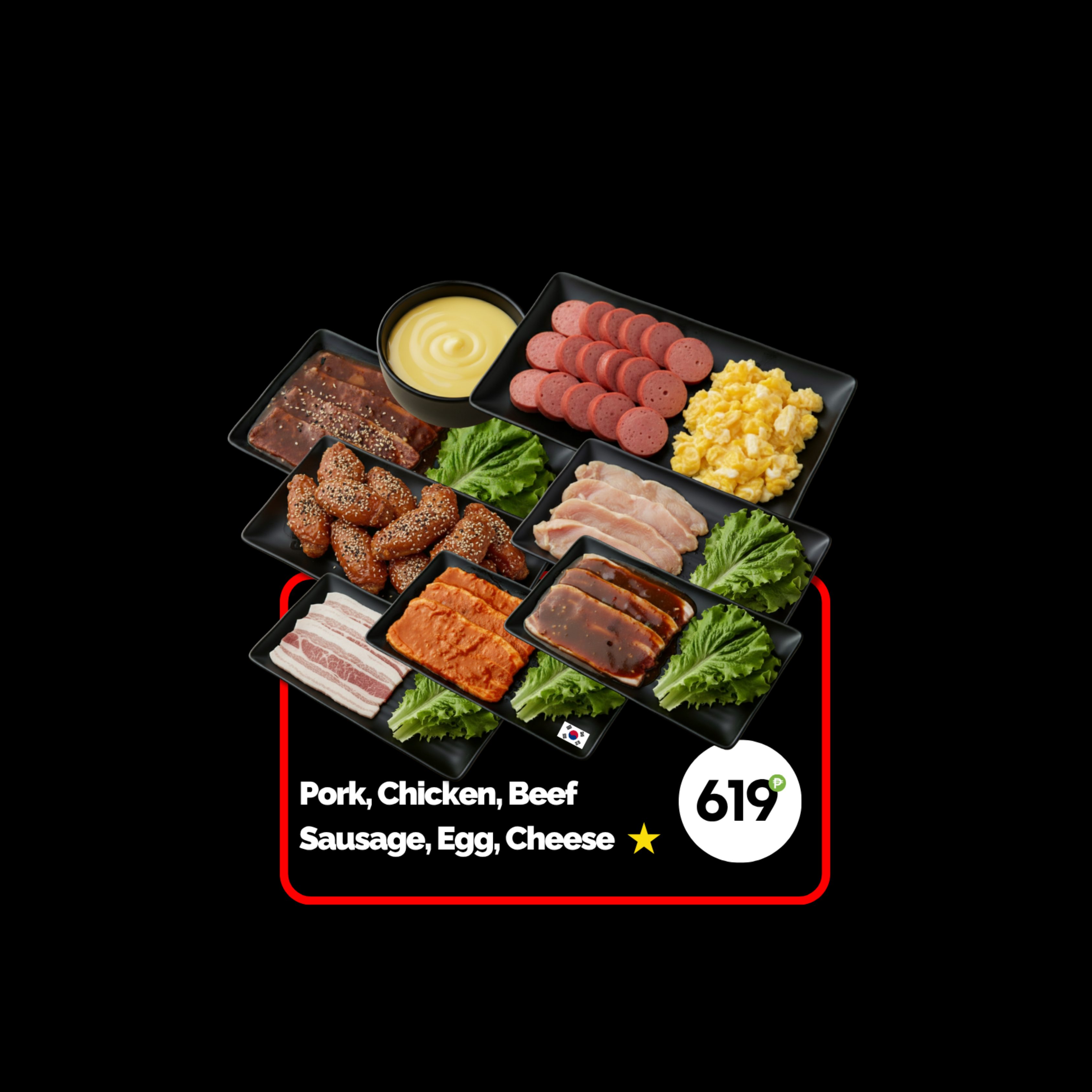 Unli Pork + Chicken + Beef + Sausage + Egg + Cheese